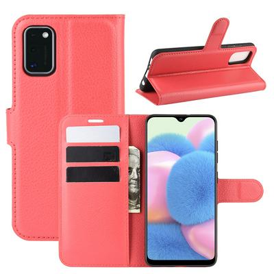 Litchi Pattern Side Flip Shockproof PU Leather + Soft TPU Card Slots with Magnetic Buckle and Stand Wallet Case for Samsung Galaxy A41 EU Version