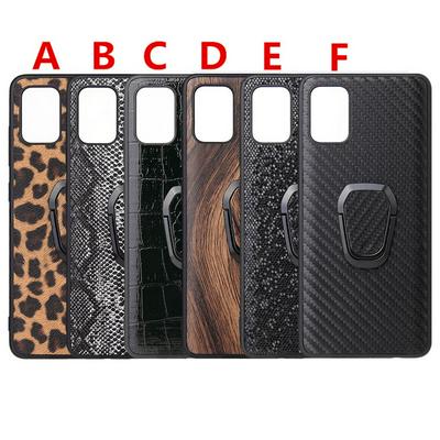 2 in 1 Shockproof with Magnet Attraction Kickstand Leather Coated Hard PC + Soft TPU Edge Back Cover Case for Samsung Galaxy A71
