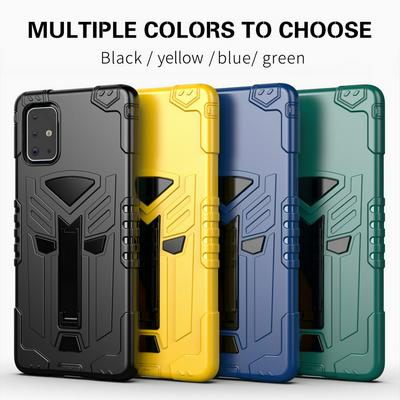 King Kong Style Four Corners Airbag Design with Folding Stand Shockproof Detachable Hard PC + Soft TPU Back Cover Case for Samsung Galaxy A71