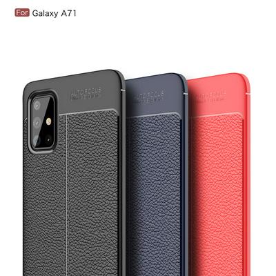 Litchi Pattern Shockproof Slim Soft TPU Back Cover Case for Samsung Galaxy A71