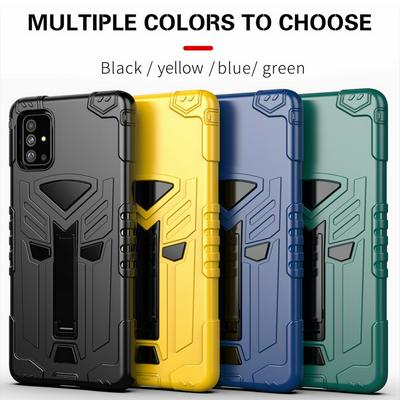 King Kong Style Four Corners Airbag Design with Folding Stand Shockproof Detachable Hard PC + Soft TPU Back Cover Case for Samsung Galaxy A51