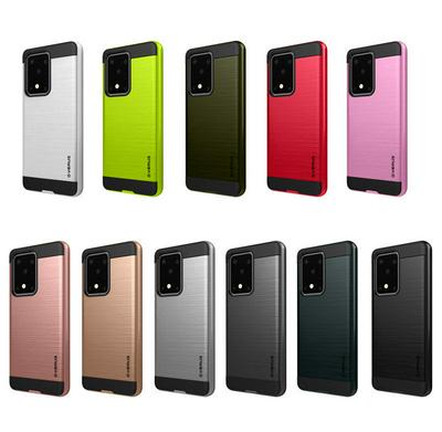 with Logo Brushed Metal Anti-Drop Detachable TPU + Hard PC Back Cover Case for Samsung Galaxy S20 Ultra