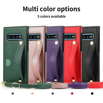 Crossbody Backpack Type Dropproof Shockproof PU Leather Wallet Phone Case with Card Slot and Wrist Strap for Samsung Galaxy S10e