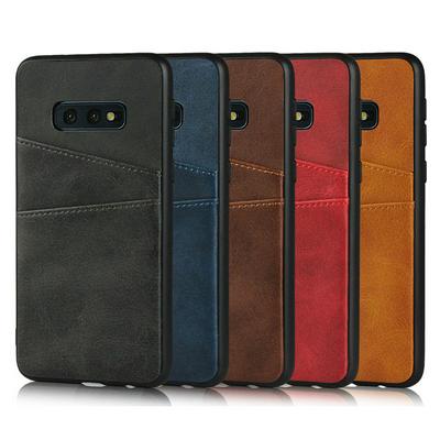 Card Phone Case for Samsung Galaxy S10e, Calfskin-like Leather Phone Cover with Two Card Slots