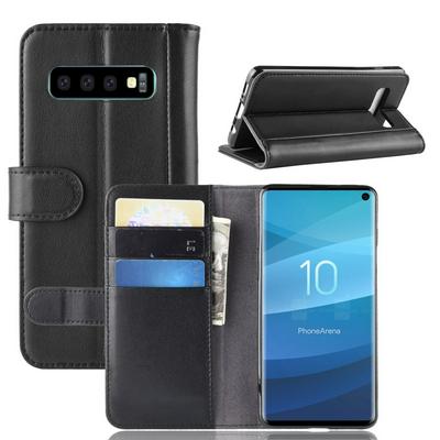 Side Flip Wallet Style Genuine Leather + Soft TPU Card Slots with Stand and Magnetic Buckle Case for Samsung Galaxy S10