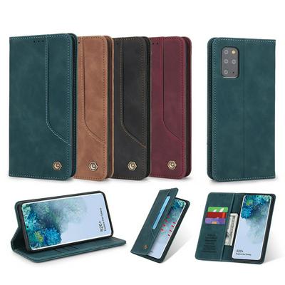 Retro Classic Strong Magnetic Type Shockproof PU Leather Wallet Phone Case for Samsung Galaxy S20+