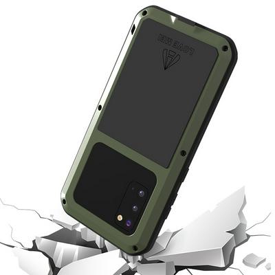 Love Mei Powerful Series Dustproof Shockproof Splashproof Silicone + Metal + Tempered Glass Back Cover Case for Samsung Galaxy S20 