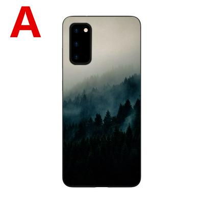 Black Background Colored Painting Old Pattern Scratch Resistant Soft TPU Back Cover Phone Case for Samsung Galaxy S20+