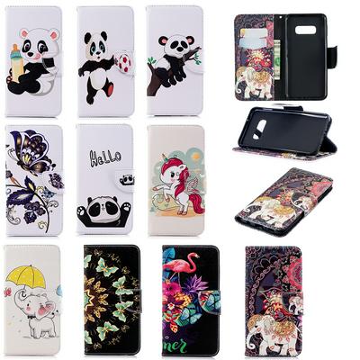  The 7th Elephant Panda Flamingo Colored Painting with Wallet Card Slots Stand Magnetic Flip PU Leather + TPU Back Cover Case for Samsung Galaxy S10 Lite