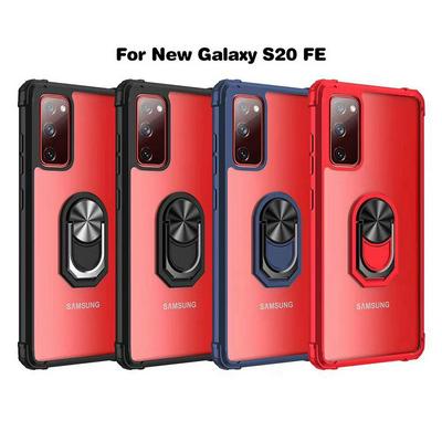 2 in 1 Detachable Anti-fall Shockproof Hard PC Bracket Acrylic Back Cover Case with Kickstand Ring for Samsung Galaxy S20 FE