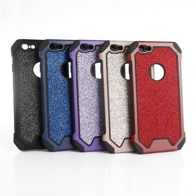 Bling Style Glitter Powder 2 in 1 Hard PC + Soft Silicone Hybrid Back Cover Case for iPhone 6 Plus / 6S Plus