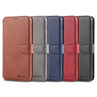 Calf Pattern Shockproof Side Flip PU Leather + Soft TPU Card Slots with Picture Frame Magnetic Buckle and Stand Wallet Case for Samsung Galaxy A6 Plus (2018)