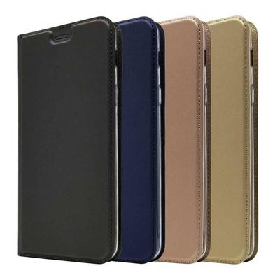 Voltage Magnetic Attraction Solid Color Side Flip Shockproof PU Leather + Transparent TPU with Card Slot and Stand Protective Case for Samsung Galaxy A6 Plus (2018)