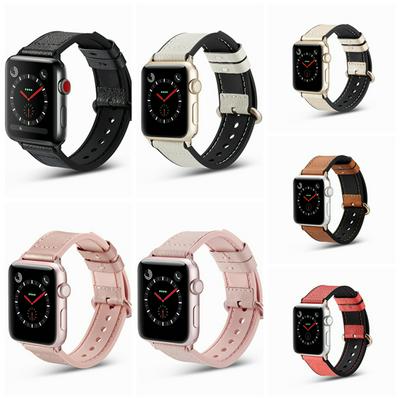 Colorful Genuine Leather + Silicone Sport Band Apple Watch Replacement Watchband For iWatch 