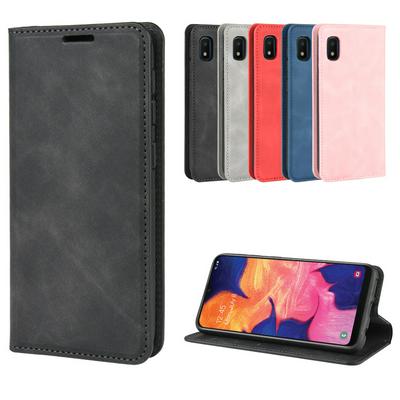 Retro Pattern PU Leather + Soft TPU Card Slots with Stand Support and Wallet Magnetic Absorb Protective Case for Samsung Galaxy A10E