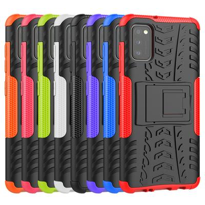 Dazzling Pattern Scratch Resistant Shockproof Hard PC +TPU Back Cover Case with Foldable Stand for Samsung Galaxy A41