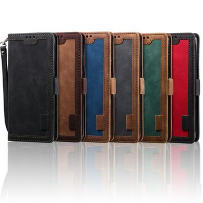 Retro Stitching Color Wrist Strap Style Side Flip Anti-Drop PU Leather + Soft TPU Picture Frame Card Slots with Magnetic Buckle and Stand Wallet Case for Samsung Galaxy S20 Ultra