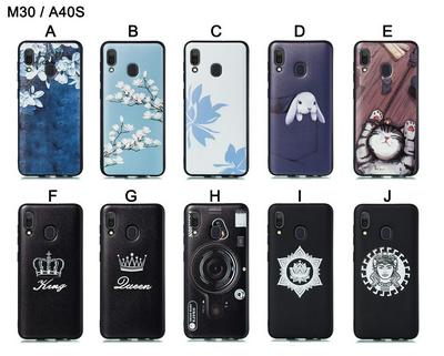 Cat Plum Snow Colored Pattern Anti-Scratch Soft TPU Back Cover Protective Case for Samsung Galaxy M30 / Galaxy A40s