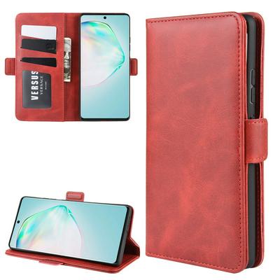Crazy Horse Pattern Side Flip Shockproof PU Leather + Soft TPU Double Buckles with Stand and Card Slots Wallet Case for Samsung Galaxy M80s / A91 / S10 Lite