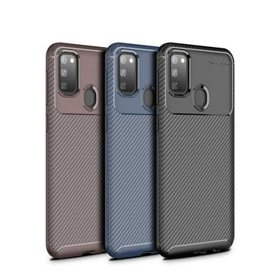 Beetle Carbon Fiber Texture Slightly Frosted Anti-Sweat Anti-Fingerprint Non-Slip Shockproof Heat Dissipation Soft TPU Back Cover Case for Samsung Galaxy M30s