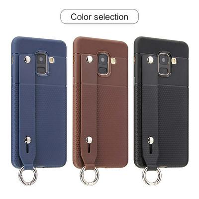 Creative with Hand Strap and Stand Anti-Scratch Soft TPU Back Cover Case for Samsung Galaxy A8 (2018) / A530