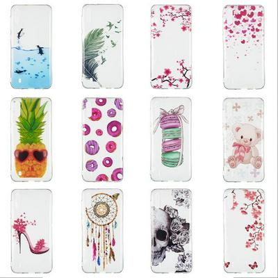 Colored Painting Bear Penguin Feather Skull High Transparent Soft TPU Back Cover Case for Samsung Galaxy M10