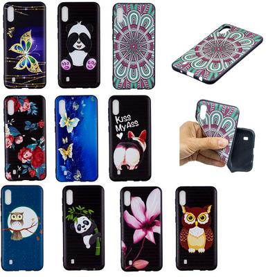 Relief Colored Painted Anti-Scratch Soft TPU Back Cover Protective Case for Samsung Galaxy M10