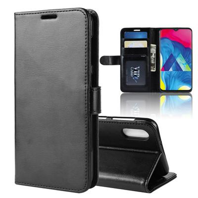 R64 Texture Single Fold Edge Anti-Drop Side Flip PU Leather + Soft TPU Card Slots with Picture Frame Stand and Magnetic Buckle Wallet Protective Case for Samsung Galaxy M10