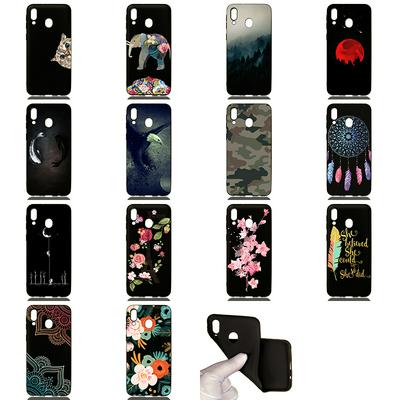 Colored Painting Anti-Scratch Shockproof Black Bottom Soft TPU Back Cover Case for Samsung Galaxy M20