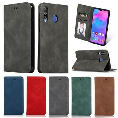 Shockproof Retro Business PU Leather + Soft TPU Card Slot with Picture Frame and Stand Cover Case for Samsung Galaxy M30  