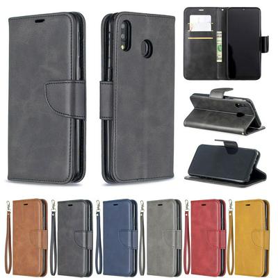Sheep Skin Shockproof PU Leather + Soft TPU with Card Slots Stand Wallet Protective Case for Samsung Galaxy M20
