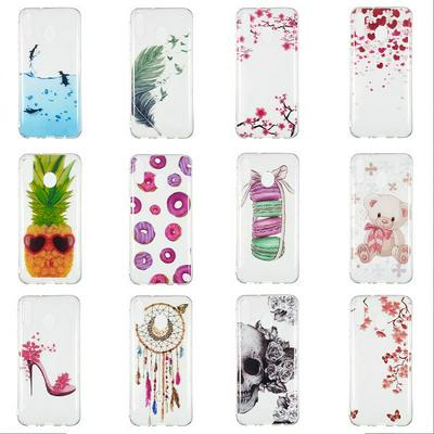 Colored Painting Bear Penguin Feather Skull High Transparent Soft TPU Back Cover Case for Samsung Galaxy M20