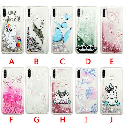 Colored Painting Cat Flamingo Butterfly Dandelion Bling Quicksand Glitter Powder Soft TPU Back Cover Case for Samsung Galaxy M30 / Galaxy A40s