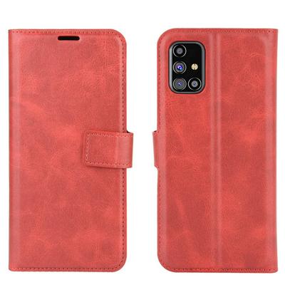 Retro Solid Color Shock-Absorption Side Flip PU Leather + Soft TPU Card Slots with Square Magnetic Buckle and Stand Wallet Case for Samsung Galaxy M31s