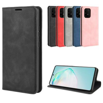 Crazy Horse Pattern Magnet Attraction Side Flip PU Leather + Soft TPU with Card Slots and Stand Wallet Case for Samsung Galaxy M80s / A91 / S10 Lite