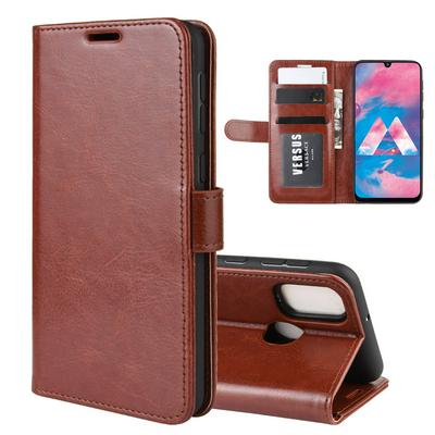 R64 Pattern Single Fold Edge Side Flip Shockproof PU Leather + Soft TPU Card Slots with Picture Frame and Stand Wallet Protective Case for Samsung Galaxy M30s