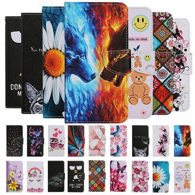 Colored Painting All-round Protection PU Leather Phone Protective Case with Lanyard and Magnetic Buckle for Samsung Galaxy A70