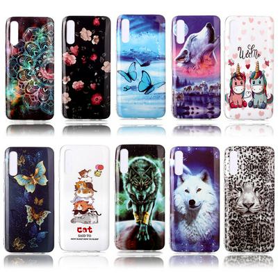 Luminous Colored Painting Shockproof Anti-Scratch Soft TPU Back Cover Case for Samsung Galaxy A50