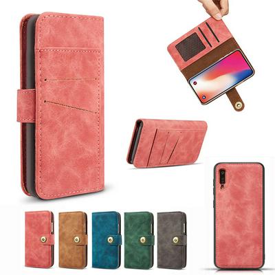 Retro Two-in-one Detachable Shockproof Magnet Buckle Closure Multifunctional PU leather Wallet Phone Case for Samsung Galaxy A50