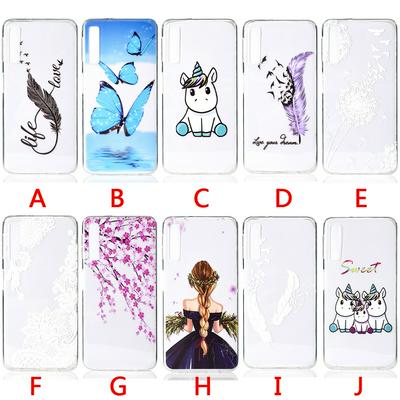 Relief Pattern Anti-Scratch Transparent Soft TPU Back Cover Case for Samsung Galaxy A50