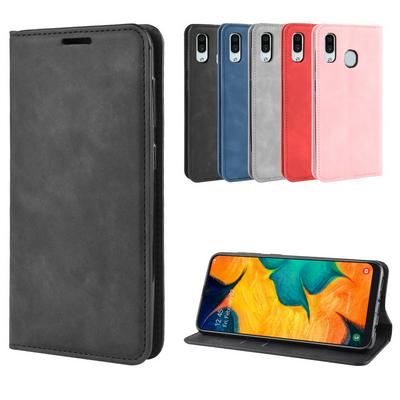 Retro Pattern PU Leather + Soft TPU Card Slots with Stand Support and Wallet Magnetic Absorb Protective Case for Samsung Galaxy A50 / A50S / A30S