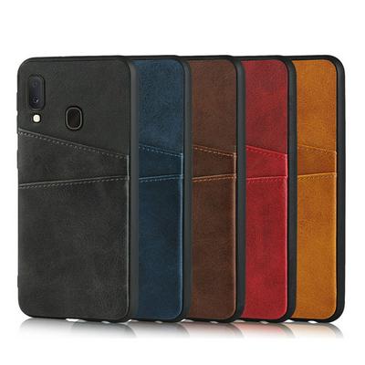 Card Phone Case for Samsung Galaxy A20e, Calfskin-like Leather Phone Cover with Two Card Slots