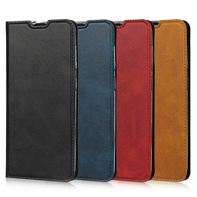 Calf Pattern Shock-Absorption Side Flip PU Leather + Soft TPU Wrist Strap with Card Slot and Stand Wallet Case for Samsung Galaxy A50 / A30s / A50s