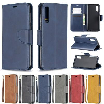 Sheep Skin Shockproof PU Leather + Soft TPU with Card Slots Stand Wallet Protective Case for Samsung Galaxy A50