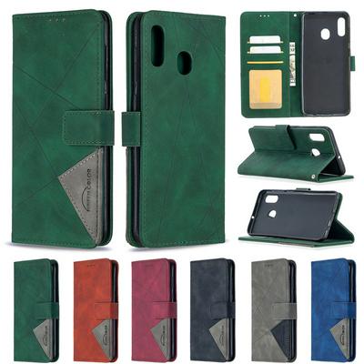 Hijab Rhombus Pattern BF05 Scratch Resistant PU Leather Phone Protective Case with Stand &Card Slots for Samsung Galaxy A30