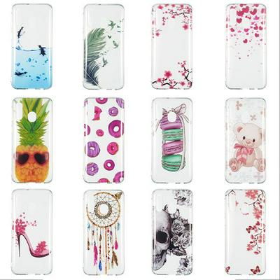 Colored Painting Bear Penguin Feather Skull High Transparent Soft TPU Back Cover Case for Samsung Galaxy A40