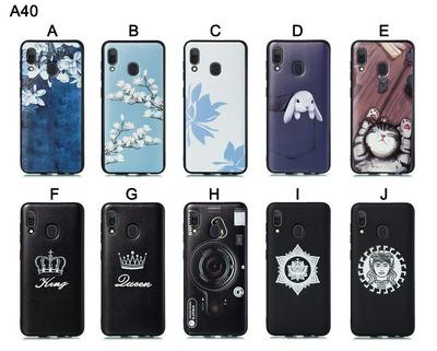 Cat Plum Snow Colored Pattern Anti-Scratch Soft TPU Back Cover Protective Case for Samsung Galaxy A40 