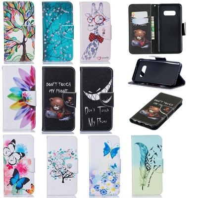 Color Painting Wallet Style PU Leather + Soft TPU Card Slots with Stand and Magnetic Buckle Case for Samsung Galaxy S10 Lite 