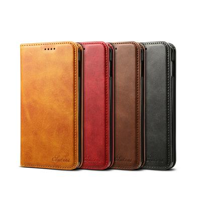 Suteni Calf Pattern Simple Style Side Flip PU Leather + Soft TPU with Card Slots and Stand Wallet Protective Case for Samsung Galaxy S10e / S10 Lite