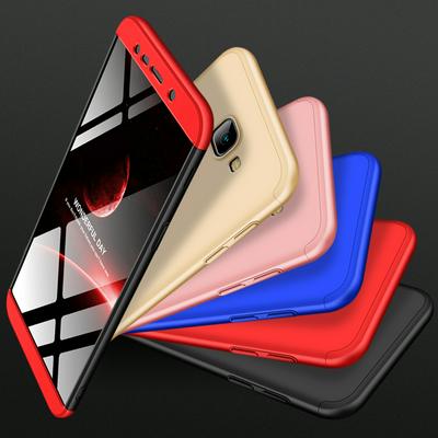 Three-Stage Style Shield Full Coverage Detachable Tempered Glass + Frosted Shockproof Hard PC Back Cover Case for Samsung Galaxy J4+ / J4 Plus